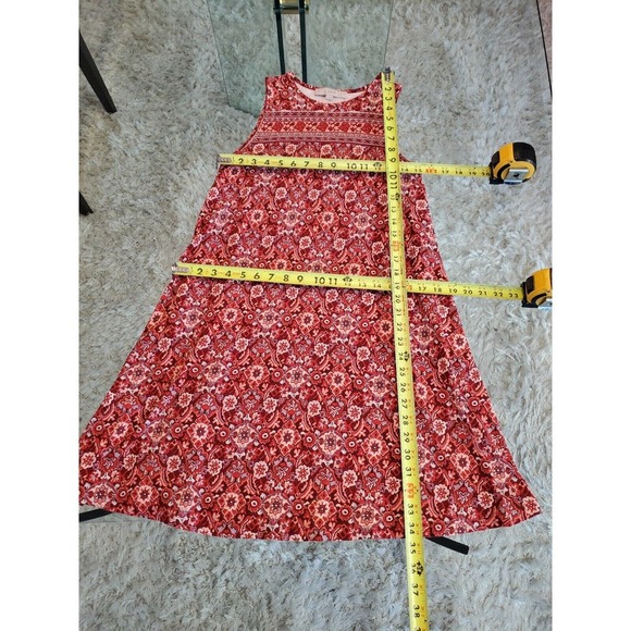 Loft Women's Multicolor Rayon Round Neck Sleeveless Knee Length Dress Size XS - Picture 10 of 11